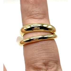 Loren Stewart x Curateur Deux Gold Tone Open Band Ring Size 7 NWT